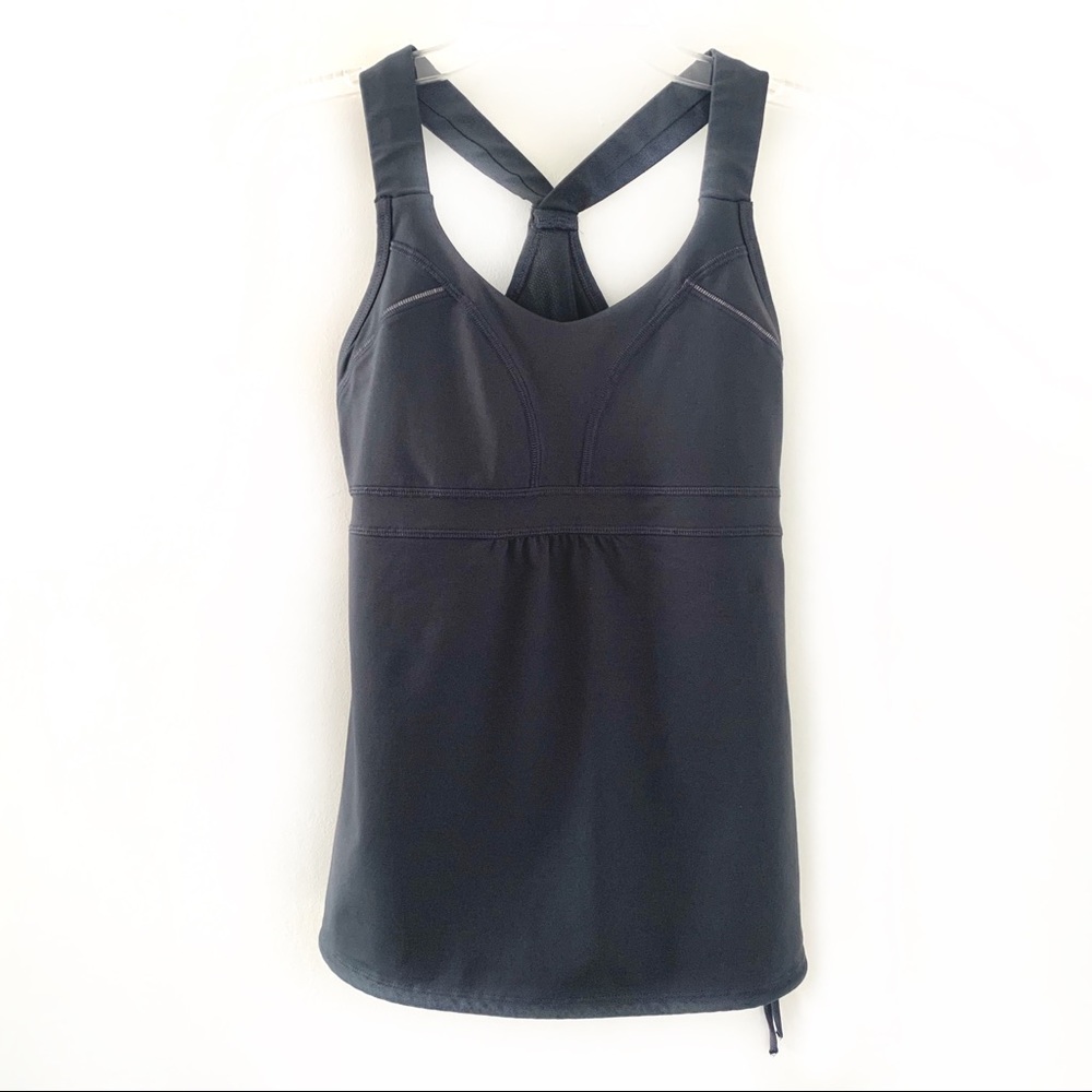 Athleta Racerback Grey Top Drawstring Bottom Sz S